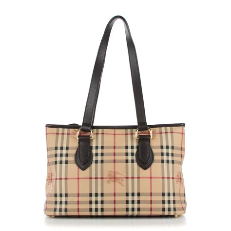 BURBERRY Haymarket Check Medium Regent Tote Chocolate 